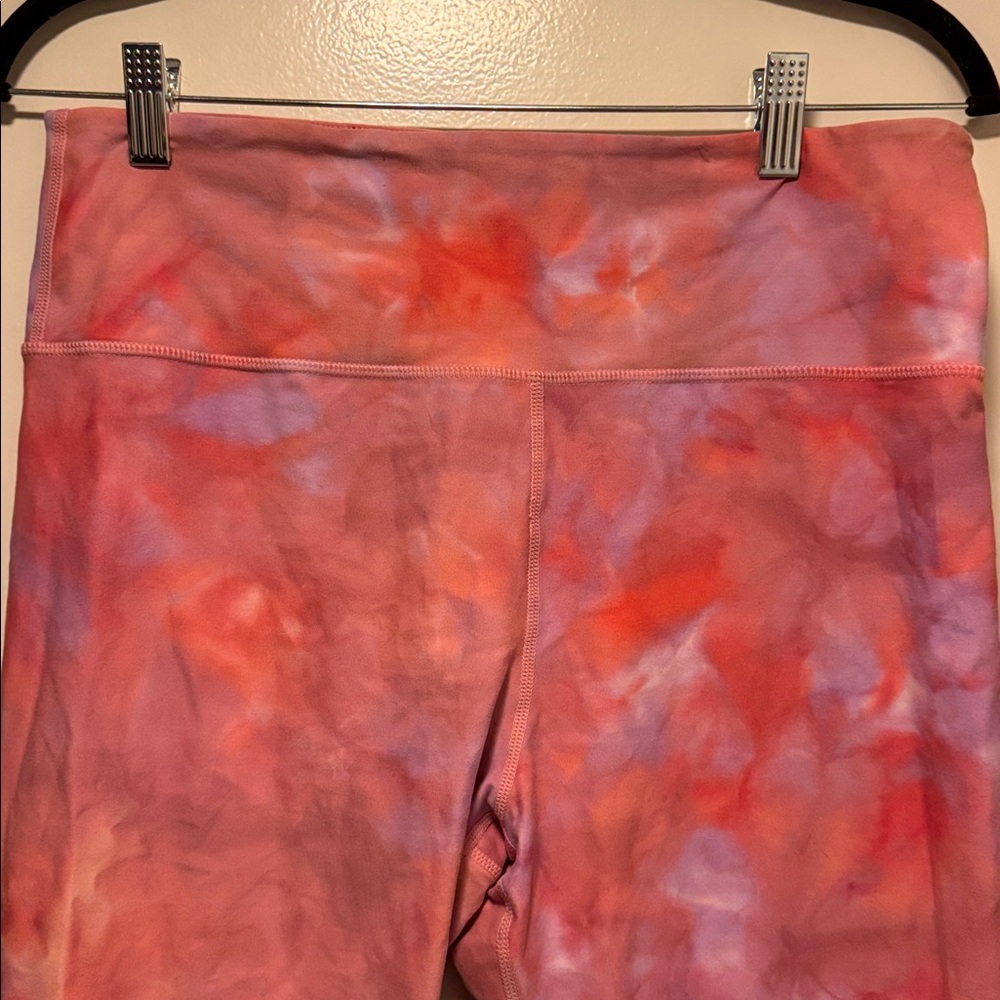 JoyLab Peach and Lavender Tie-Dye Leggings